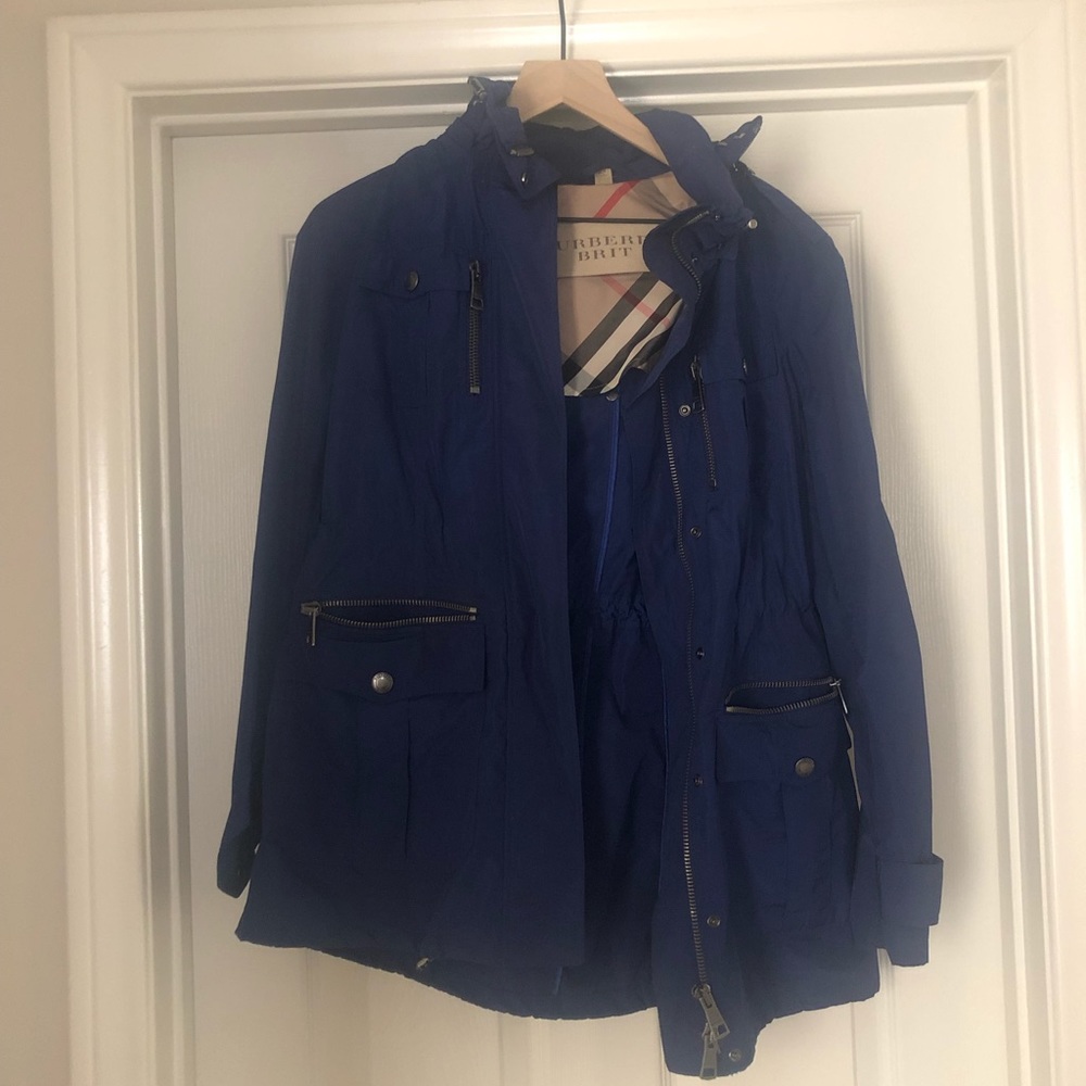 Burberry Brit Blue rain jacket (size 6/s or m)